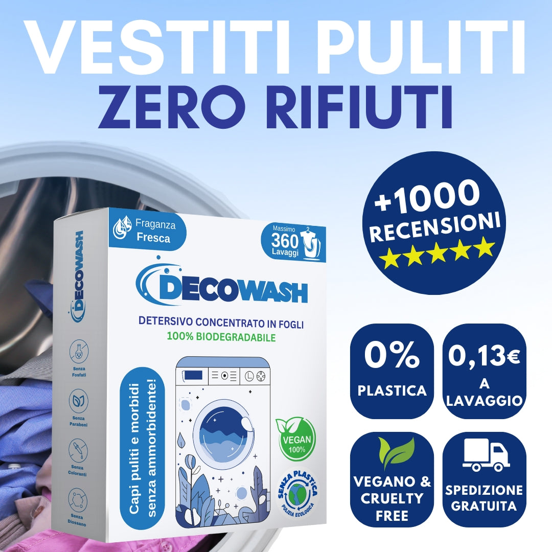 Pacco da 360 Lavaggi Decowash - Detergente Ecologico in Fogli