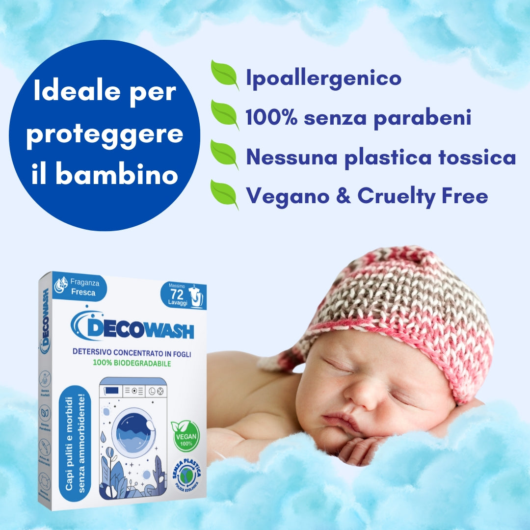 Decowash - Detersivo Ecologico in Fogli - 72 Lavaggi